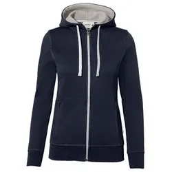 Damen Kapuzenjacke Bonded 255, tinte/silber, Größe L - tinte - L