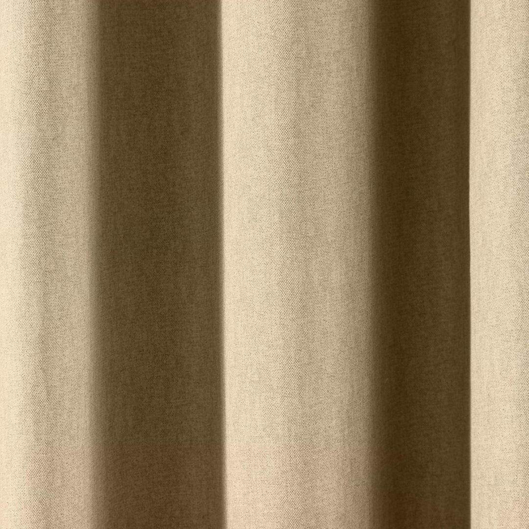 Fusion Cannes 100% Cotton Blackout Sliding Panel Pair Natural 114.50cm Width x 229cm Drop