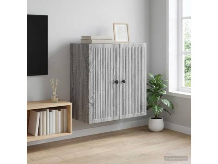 VIHHQGC Wandschrank Grau Sonoma 59x31x60 cm Holzwerkstoff Vintage-Stil, praktische Regale, pflegeleicht, Wohnzimmer, platzsparend, rechteckig