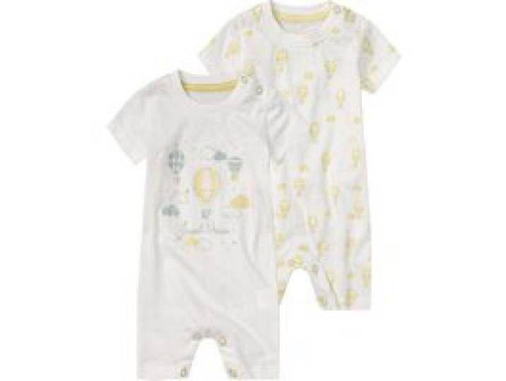 LUPILU® Lot de 2 pyjamas bébé (blanc)