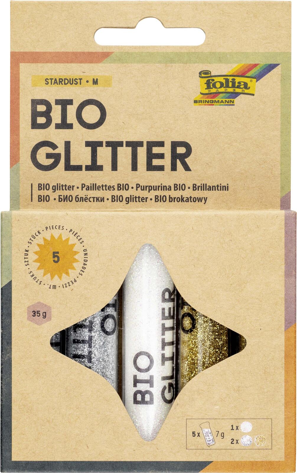 folia Glitzerpulver Stardust M, farbsortiert 57811