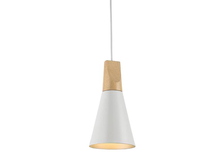 home24 Hanglamp Bicones Ø 14cm wit/wit metaalmix E27