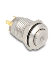 Delock Drucktaster zum Einbau 12 mm 4 x Lötanschluss LED grüner Punkt (20982)