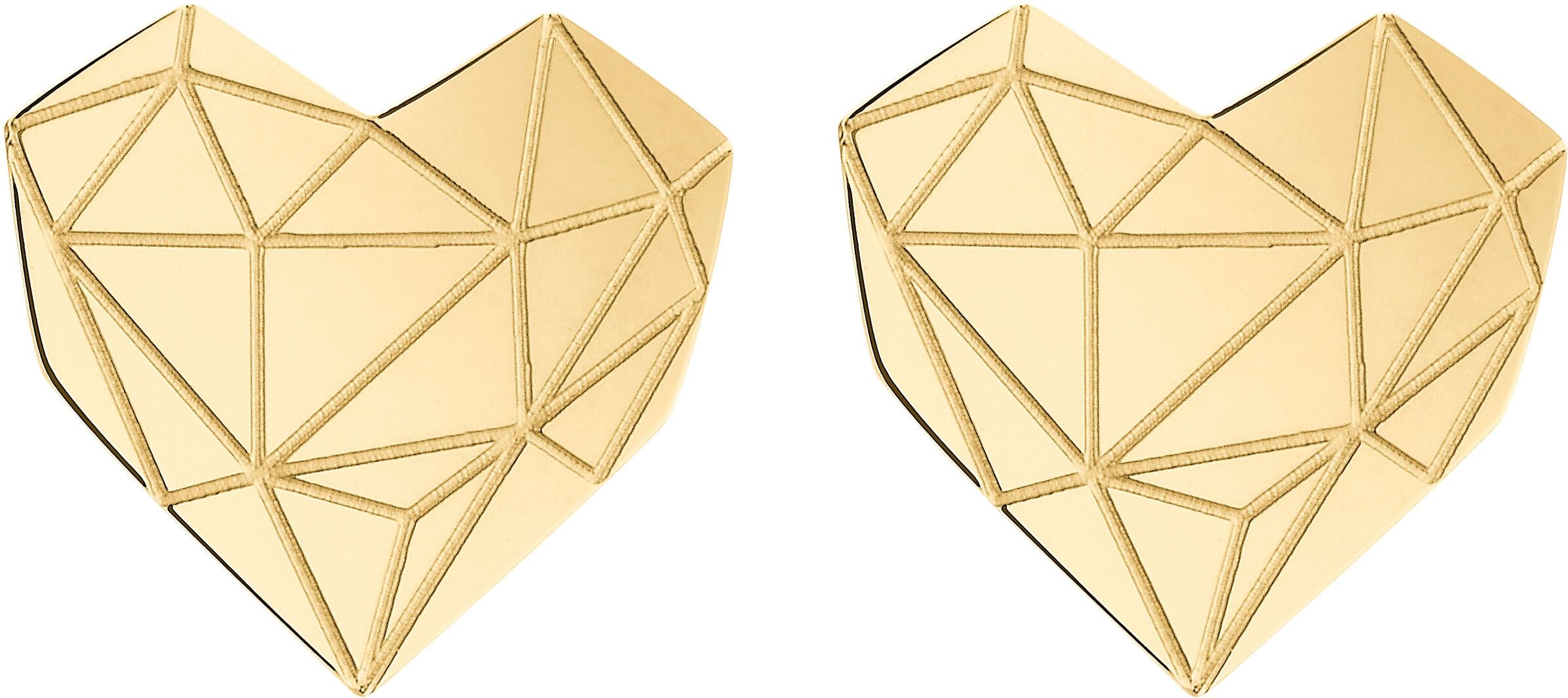 Paar Ohrstecker LIEBESKIND BERLIN "Schmuck Geschenk Edelstahl Ohrringe Herz", gold (gelbgoldfarben), Ohrringe, Damen, Edelstahl, Paar Ohrstecker gelbgoldfarben Edelstahl