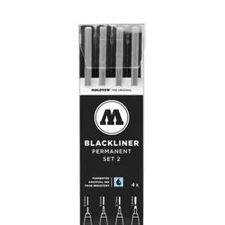 MOLOTOW Blackliner Fineliner-Set 0.6 + 0.5 + 0.7 + 1.0 mm Schwarz