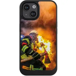 Nivocase Hülle für Apple iPhone 15 Handyhülle NIVOcore Case Schwarz Feuer Feuerwehr Lebensretter (Apple iPhone 15), Smartphone Hülle, Schwarz
