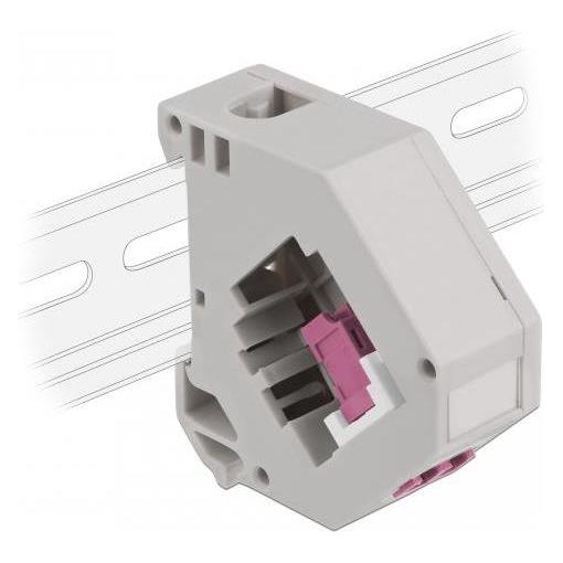 Delock Hutschienenadapter mit Keystone LC Duplex Buchse zu LC Duplex Buchse violett (87195)