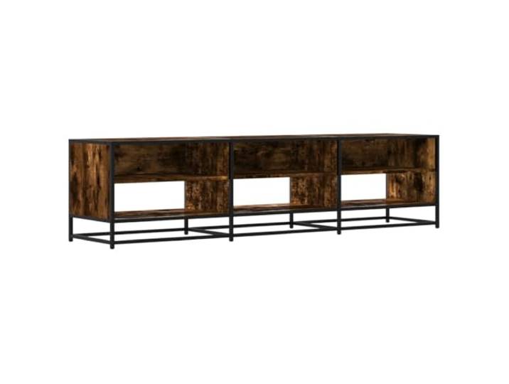 Roanoer TV-Schrank Räuchereiche 180x40x46 cm Holzwerkstoff Lowboard Geräumiges TV-Möbel mit 6 Regalfächern und stabilem Metallgestell für Wohnzimmer und Schlafzimmer.