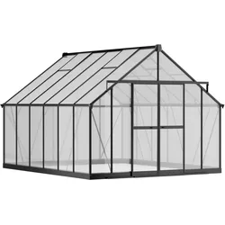 Gewächshaus 245 x 305 x 370 cm, verstärkte Konstruktion, Polycarbonat 6 mm
