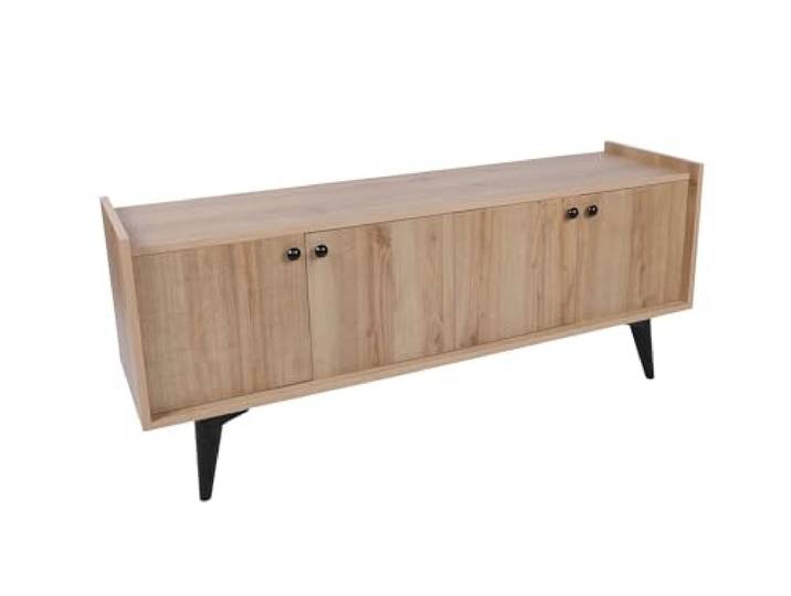 Moderner TV-Ständer aus Eiche mit Wandmontageoption, 150 cm breit, 62 cm hoch, 40 cm tief 100% melaminbeschichtet, 18 mm stark, stilvoll und funktional