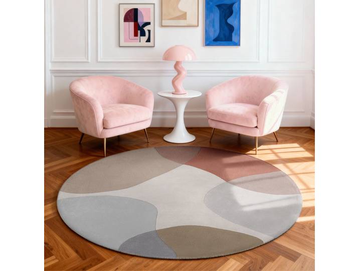 Wollteppich TED BAKER Clarissa, auch in rund , grau (blau, multifarben), H:11mm Ø:200cm, Wolle, Teppiche, Wollteppich, Wolle, Abstrakt, Natur, Wohnzimmer, Schlafzimmer, Modern, Geometrisch
