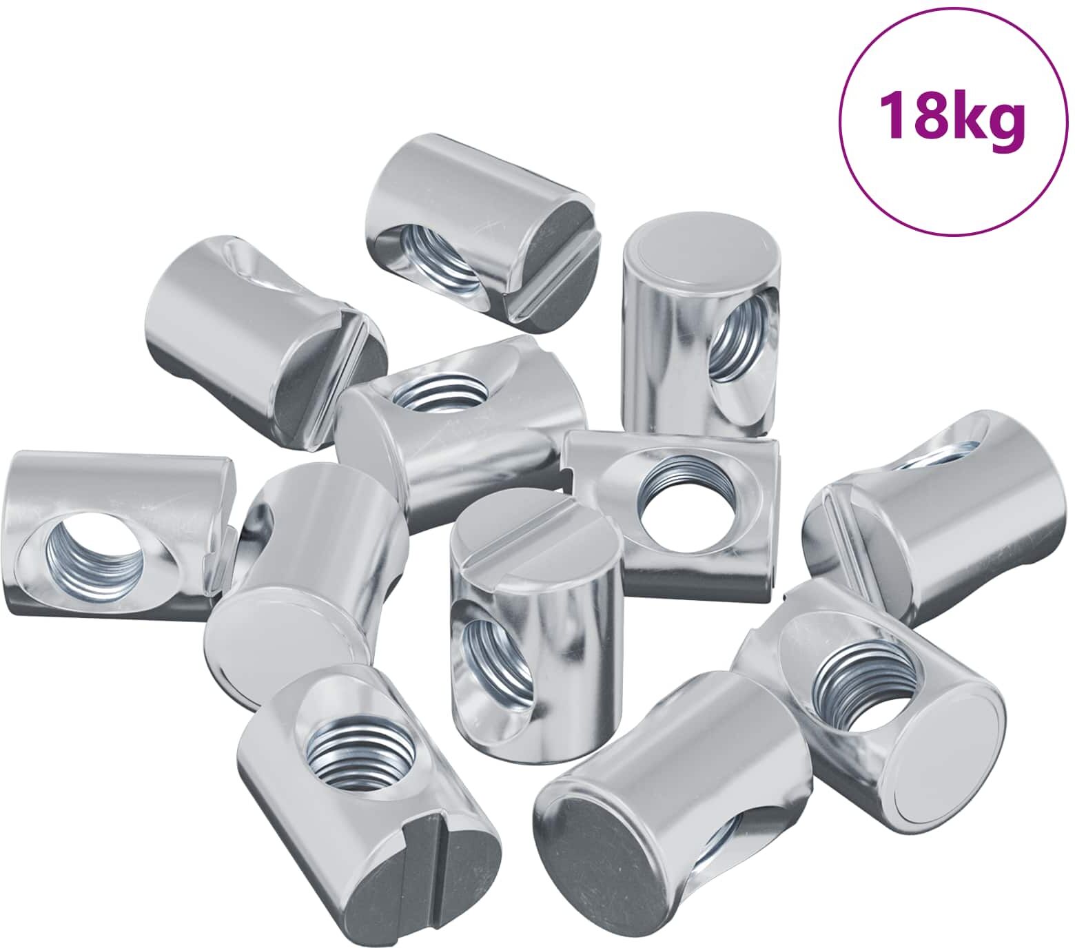 vidaXL Écrou de baril 3462 pièces Argenté M6 x 13 mm Fer