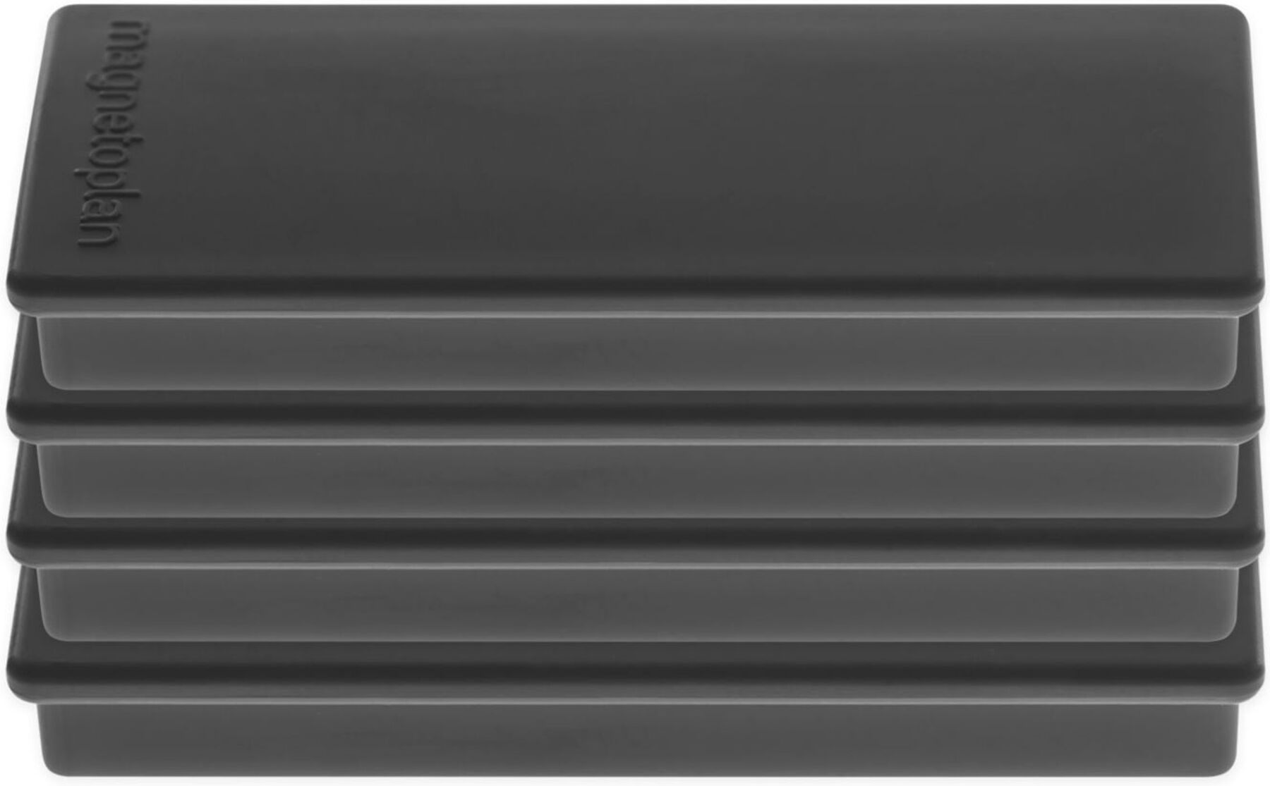 Magnetoplan Rechteckmagnet auf Blisterkarte, 4 Stück, schwarz (16651412)