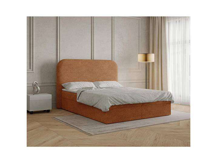 Livetastic Boxbett, Terracotta, Kunststoff, Kiefer, H2 + H3, Höhe ca. 20 cm, 160x200 cm, gepolstertes Kopfteil, Stoffauswahl, in verschiedenen Größen erhältlich, Schlafzimmer, Betten, Doppelbetten