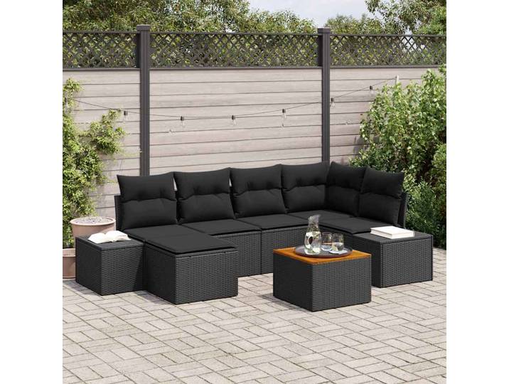 vidaXL Garten-Sofa-Set 7 stk. Schwarz