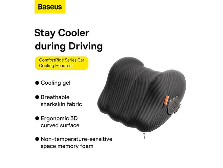 Baseus ComfortRide-serie koelende hoofdsteun voor auto, zwart