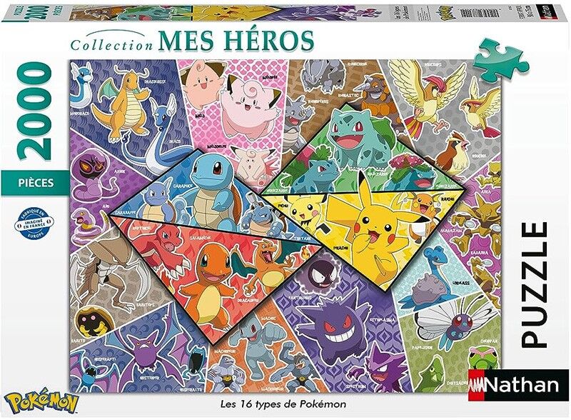 Nathan Puzzle 2000 p - Les 16 types de Pokémon
