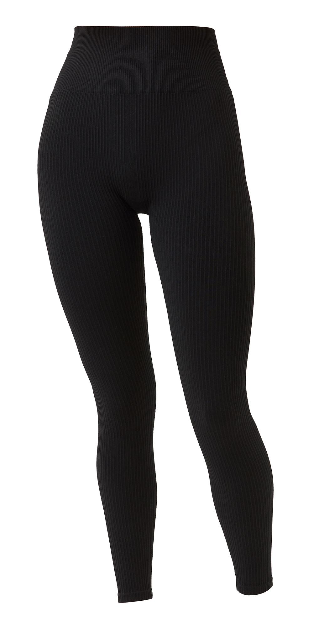 Björn Borg - Ladies Seamless Ribbed Footless Tights Leggings - Schwarz