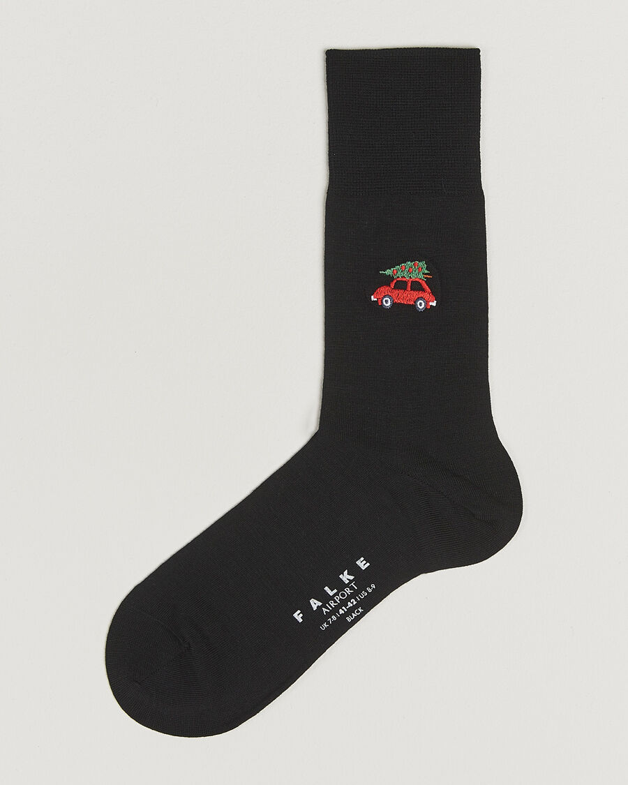 Falke Airport Christmas Car Sock Black men 39-40 Sort
