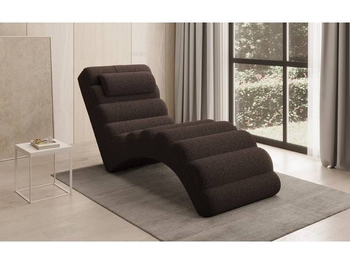 Designer Relax-Liege Malina in Bouclé - Braun - Bouclé - Luxusbetten24