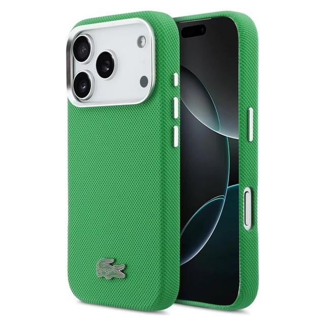 Lacoste PVC Iconic Petit Pique Metal Logo MagSafe Case for iPhone 17 Pro Green (Apple iPhone 17 Pro) (LCFCMP17LPLAN)