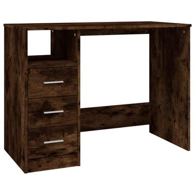 Helloshop26 - Schreibtisch Arbeitsplatz Computertisch Arbeitsmöbel mit Schubladen geräucherte Eiche 102 x 50 x 76 cm braunes 02_0023466