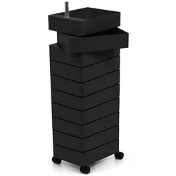 Magis 360° Rollcontainer mit 10 Fächer, schwarz