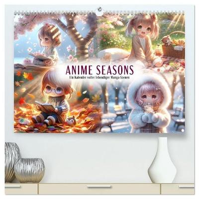 Anime Seasons: Ein Kalender voller lebendiger Manga-Szenen (hochwertiger Premium Wandkalender 2027 DIN A2 quer), Kunstdruck in Hochglanz