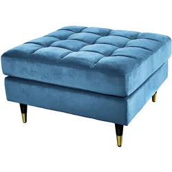riess-ambiente Hocker COZY VELVET - 80cm petrol blau gold Samt Metallfüße
