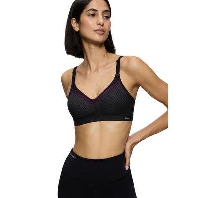 Sport-BH TRIACTION BY TRIUMPH "Triaction Free Motion N EX", Damen, Gr. 80, Cup D, schwarz, Single Jersey, Obermaterial: 50% Polyester, 32% Polyamid, 18% Elasthan (LYCRA), BHs Sport-BH, atmungsaktiv und hoher Halt