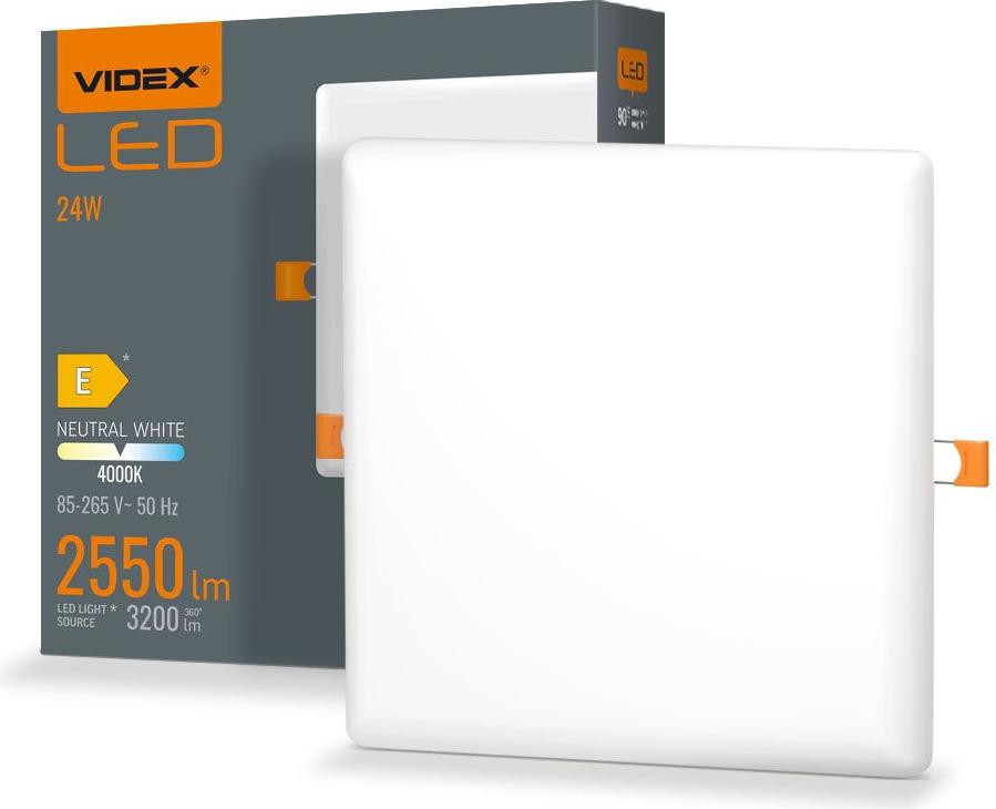 Videx LED-inbouwlamp VIDEX-DOWNLIGHT-LED-DLFS-24W-NW ronde downlight zonder frame