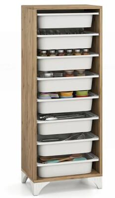 Costway 9-Tier Fruit and Vegetable Storage Rack Freestanding Wooden Pantry Organizer Cabinet