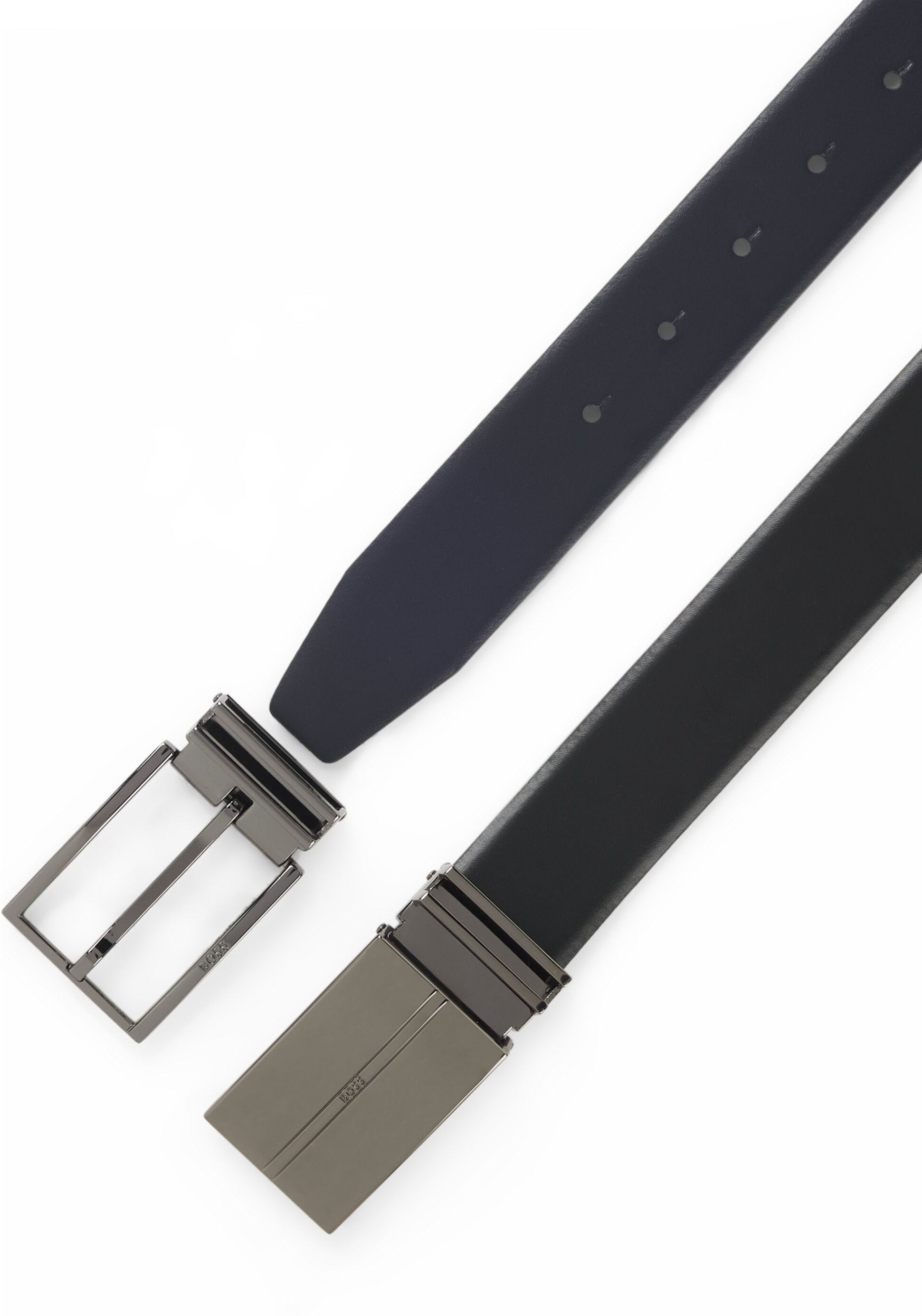 Wendegürtel BOSS "Gomero Gb35", Herren, schwarz (schwarz 004), Leder, mehrfarbig, Gürtel Wendegürtel, mit zweiter Schließe zum Wechseln