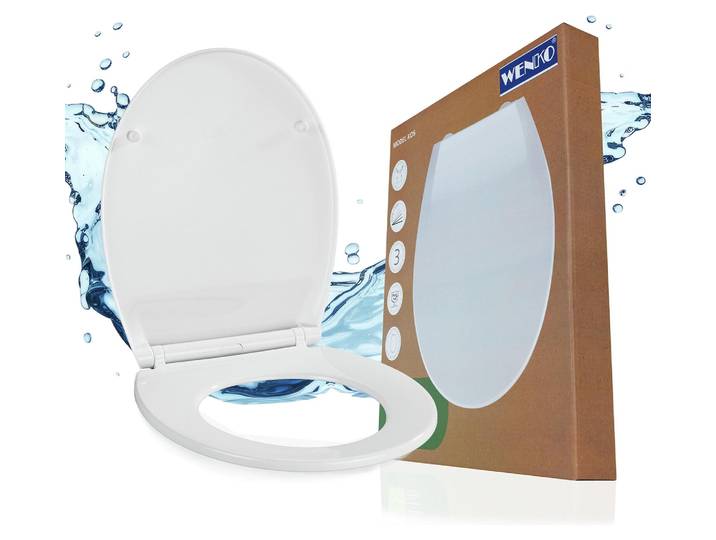 WENKO Premium WC-Sitz Kos weiß Toilettendeckel Absenkautomatik Thermoplast Gäste WC