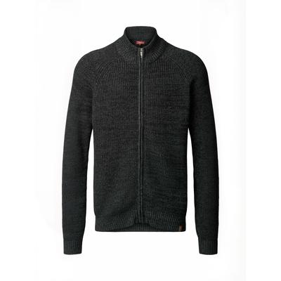 Strickjacke MCS "MCS Cardigan MCKace", Herren, Gr. M, grau (dunkelgrau melange), Obermaterial: 90% Baumwolle, 10% Polyester - PES, Strickjacken Strickjacke