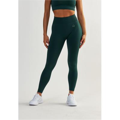 Trainingstights BESHAPED "Opschieten", Damen, Gr. XS, US-Größen, grün (dunkelgrün), 90% Nylon, 10% Elasthan, unifarben, lang, Hosen, mit hoher Elastizität
