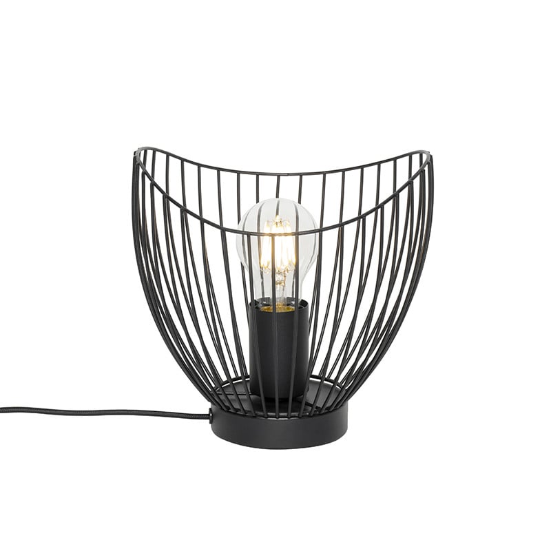 Qazqa Moderne Tafellamp Zwart - Dimbaar - E27