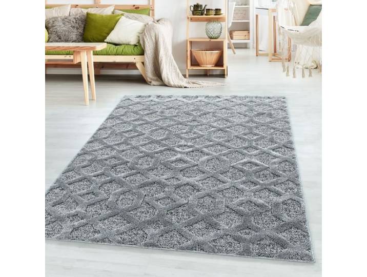 Tapis de chambre - SIMPEX - 3-D Gris - 140 x 200 cm - 100% Polypropylène - Poils ras