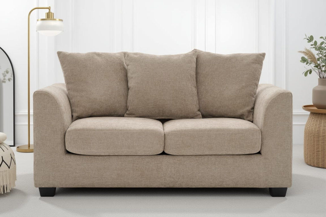 17 Stories Chenille Sofa Beige Chenille 2