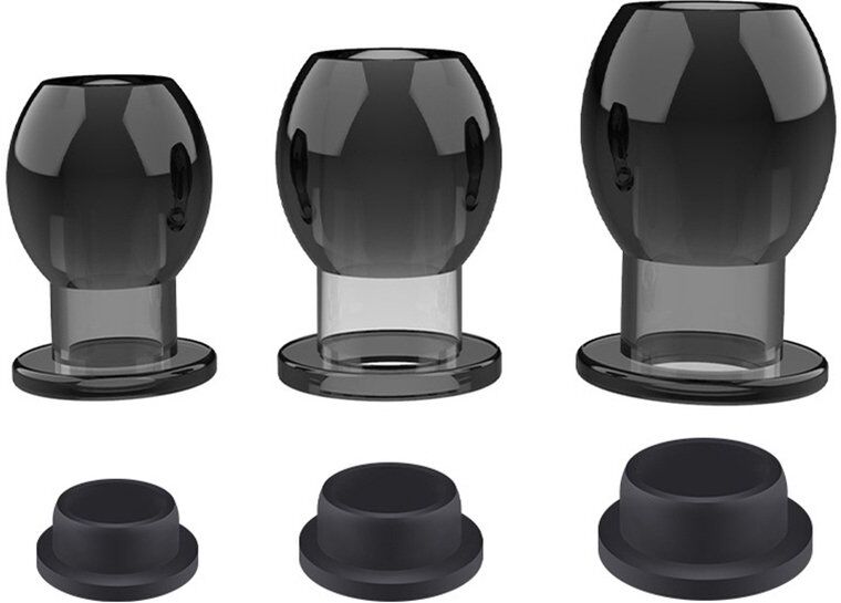 FUKR Plug Tunnel avec bouchon Hollow Stop Noir