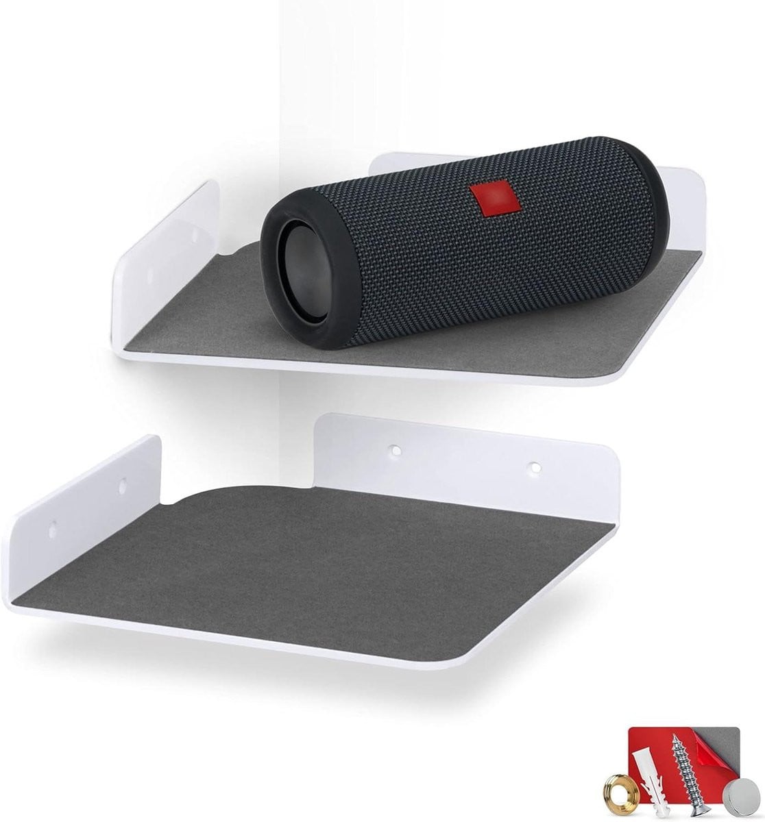 Witte Acryl Hoekplanken Wandplank Houder voor Decoratie en Opbergen - 203 cm
