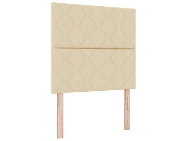 KKgypkn Boxspringbett mit LED Beleuchtung 120 x 190 cm, LED Boxspringbett mit Matratze Creme, modernes Design aus Holzwerkstoff und Kiefernholz