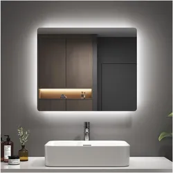 Emke, Spiegel, Badezimmerspiegel mit Beleuchtung 60*50cm,Beschlagfrei, 3000K/6500K,Tast Schalter (60 x 50 cm)