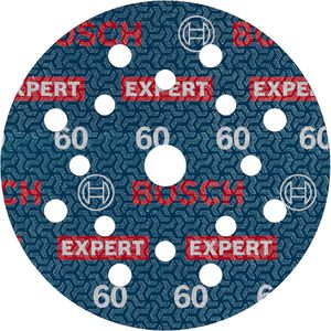 Bosch Schleifpapier Expert O780, Körnung 60, 125mm Ø, 50 Schleifscheiben, für Holz, Farbe, Lack, 50 Stück