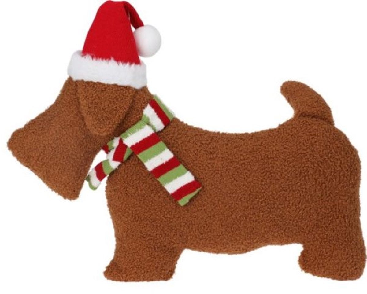 Home & Styling Sierkussen Hondje - Bruin - 38 cm