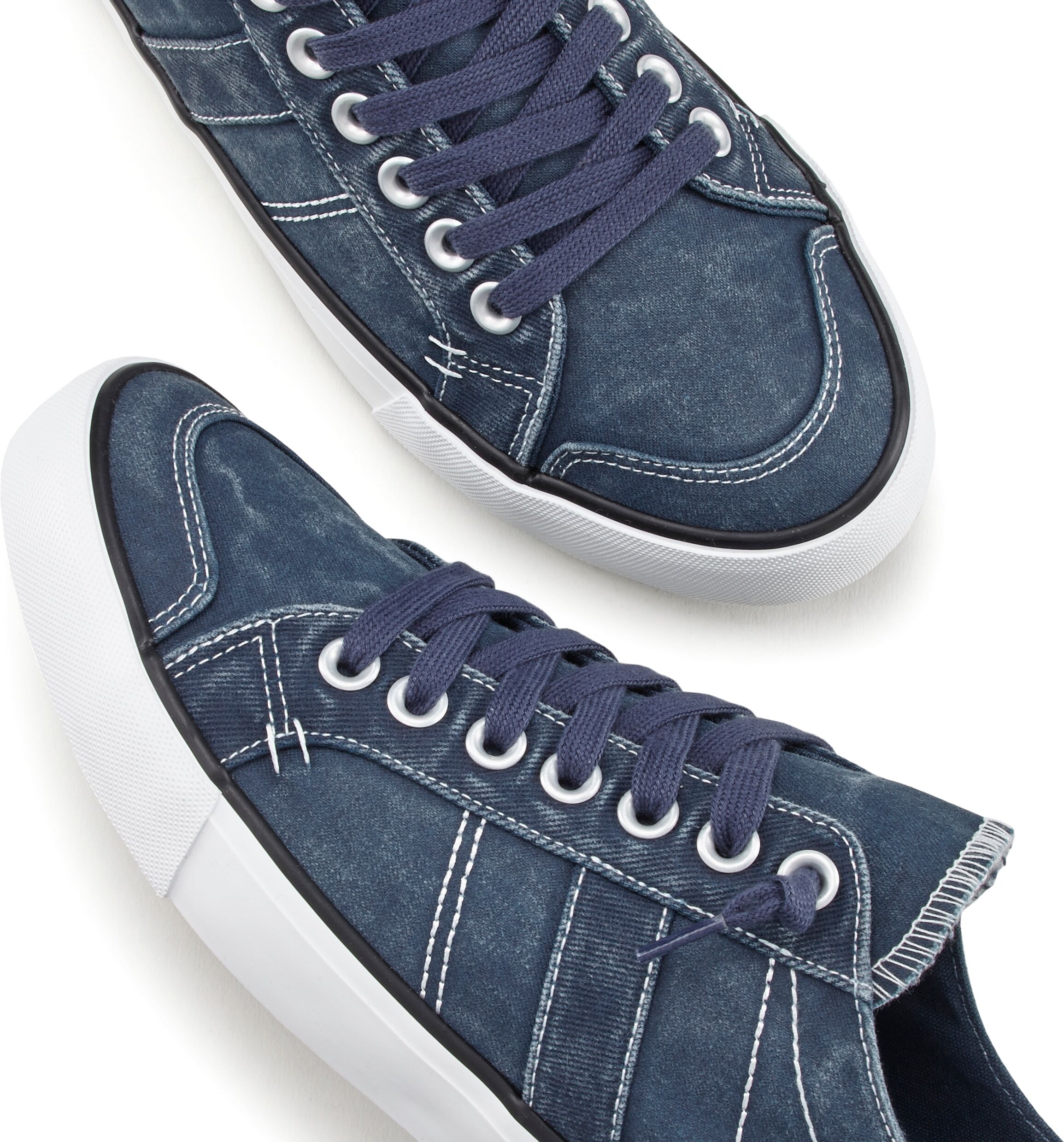 Sneaker AUTHENTIC LE JOGGER "Textilschuh, Stoffschuh, Schnürschuh, Halbschuhe, Freizeitschuhe", Herren, Gr. 40, blau, Obermaterial: 100% Textilmaterial. Decksohle: 100% Textilmaterial. Futter: 100% Textilmaterial. Laufsohle: 100% Synthetik, unifarben, Bas