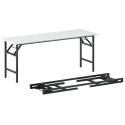 Klapptisch FAST READY, 170x50 cm, schwarzes Metallgestell, weiß