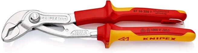 KNIPEX Cobra® VDE, Pince multiprise de pointe, isolée, avec œillet de fixation Knipex (87 26 250 T BK)