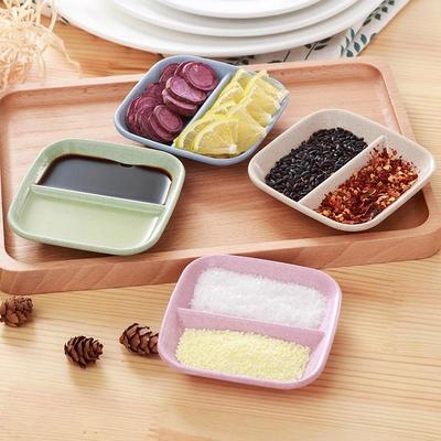 Premium 10 Piece Wheat Straw Kitchen Sauce & Seasoning Dish Set wheat Color