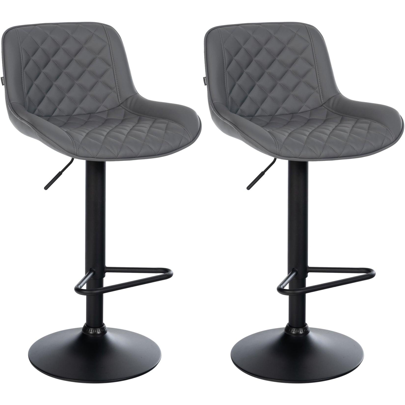 CLP 2er Set Barhocker Kasson Kunstleder Farbe: grau, Material: Kunstleder